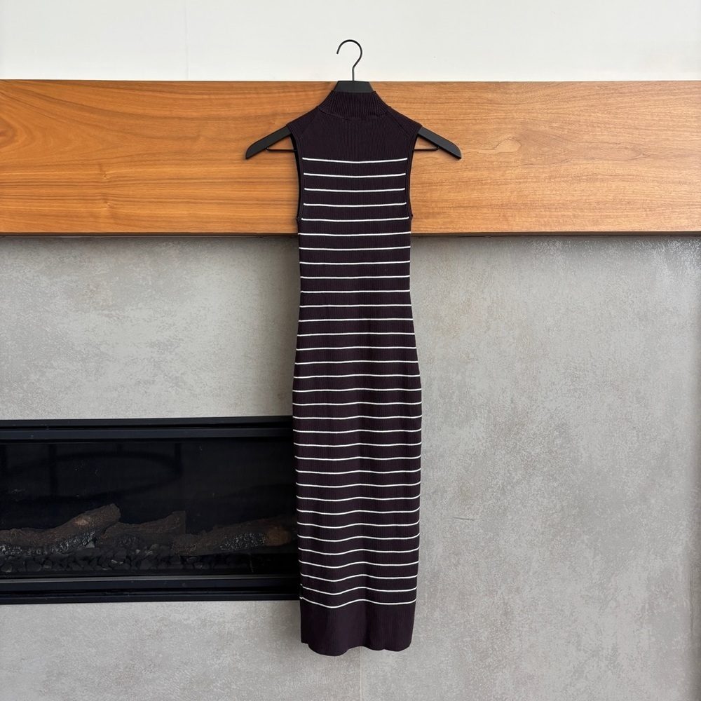 NWOT Madewell The Signature Knit Mockneck Sweater Dress in Stripe, Size XS - Picture 11 of 14